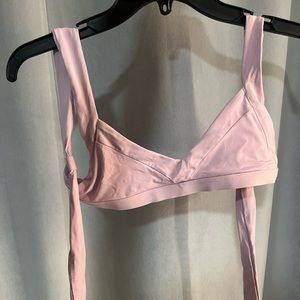 pink and floral swimsuit